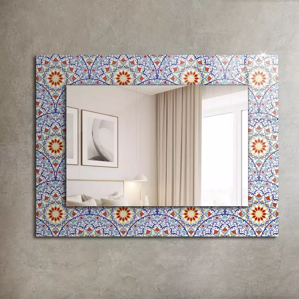 Miroir rectangulaire à cadre imprimé mandalas