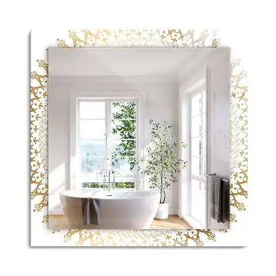 Miroir rectangulaire décoratif motif mandala