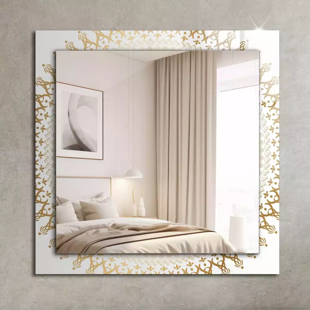 Miroir rectangulaire décoratif motif mandala
