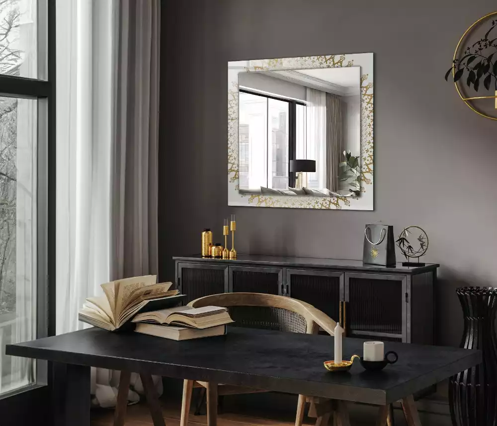 Miroir rectangulaire décoratif motif mandala