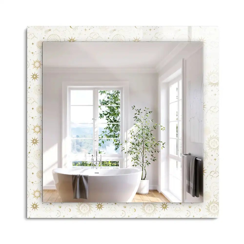 Miroir rectangulaire décoratif imprimé soleil lune et étoiles