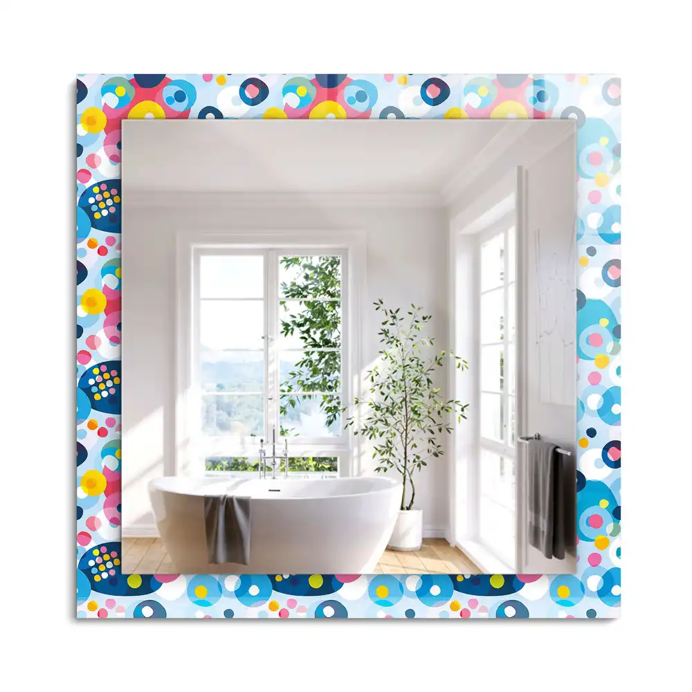 Miroir rectangulaire décoratif motifs abstraits colorés