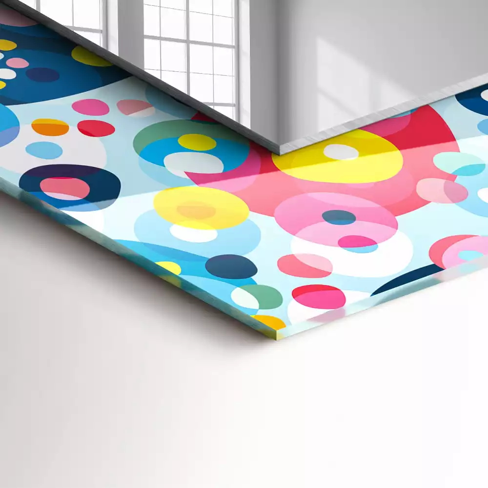 Miroir rectangulaire décoratif motifs abstraits colorés