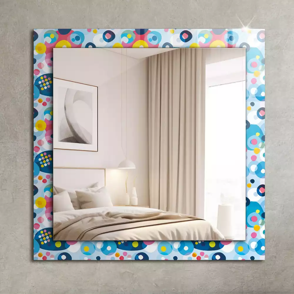 Miroir rectangulaire décoratif motifs abstraits colorés