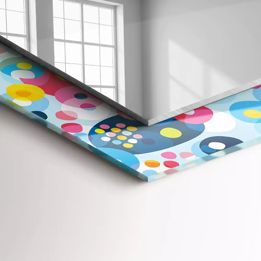 Miroir rectangulaire décoratif motifs abstraits colorés