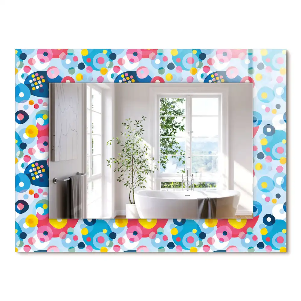 Miroir rectangulaire décoratif motifs abstraits colorés
