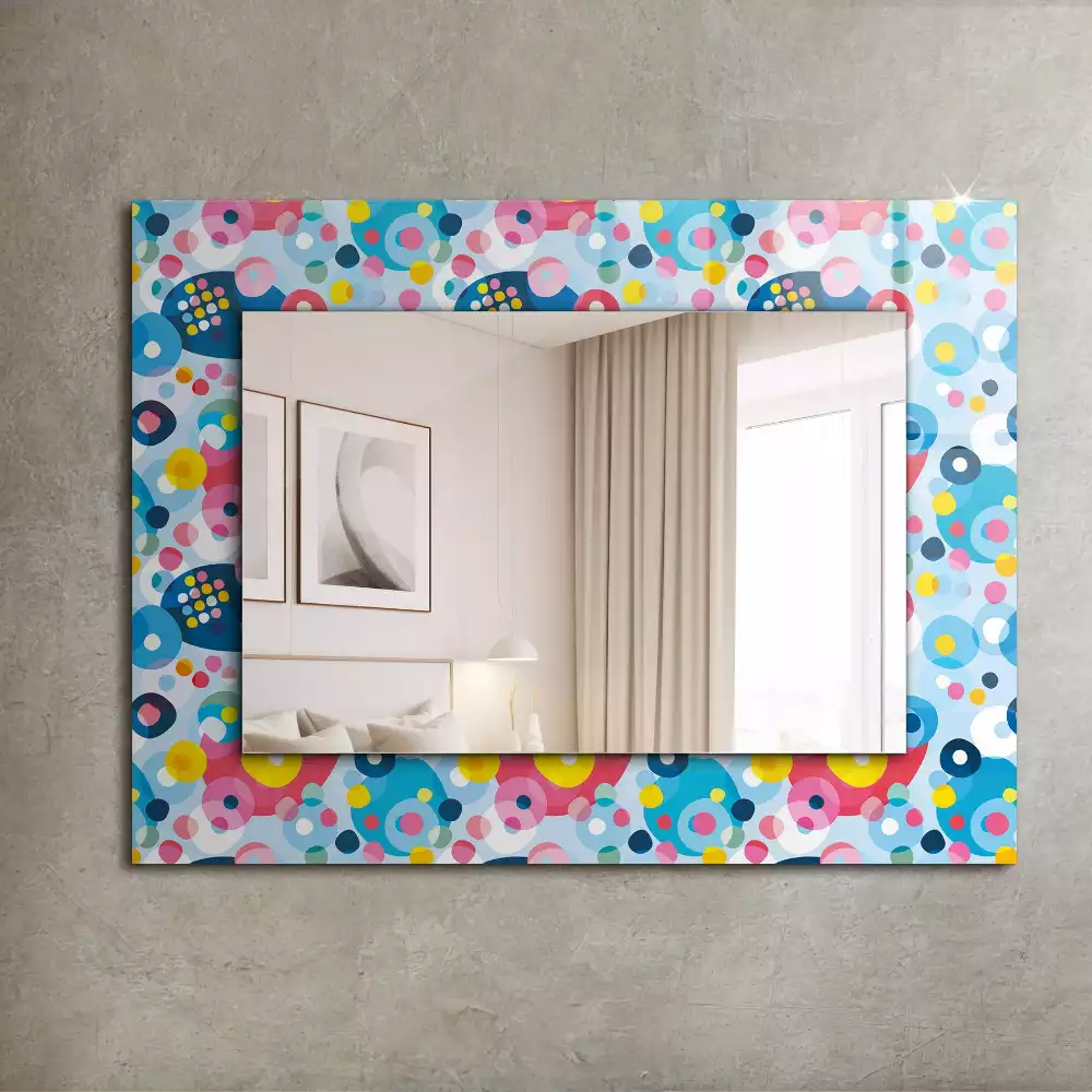 Miroir rectangulaire décoratif motifs abstraits colorés