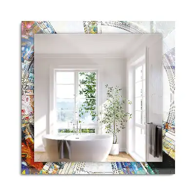 Miroir rectangulaire imprimé mosaïque abstraite de cercles