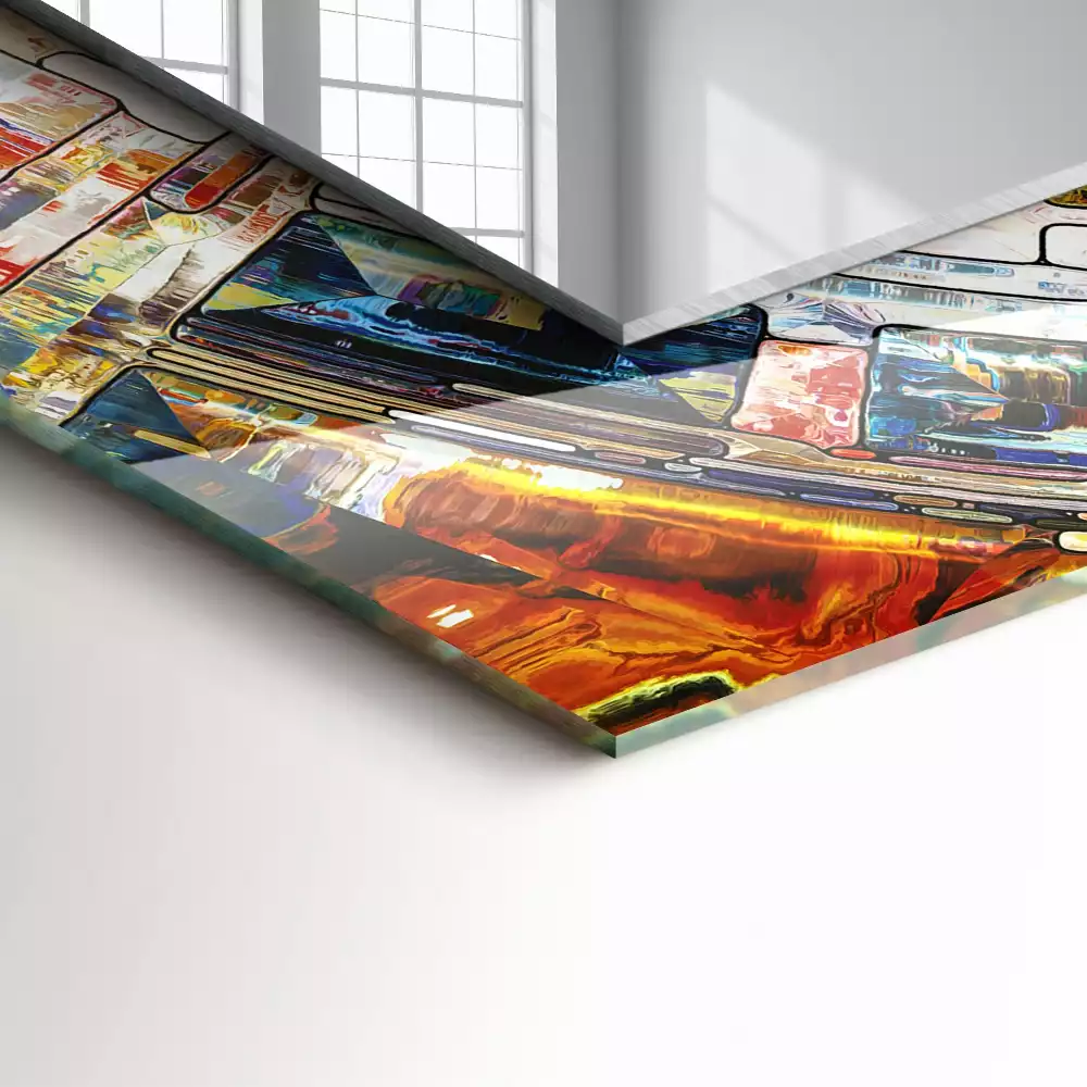 Miroir rectangulaire imprimé mosaïque abstraite de cercles