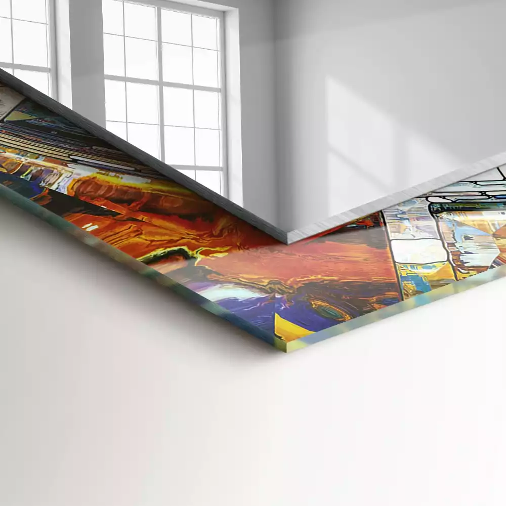 Miroir rectangulaire imprimé mosaïque abstraite de cercles