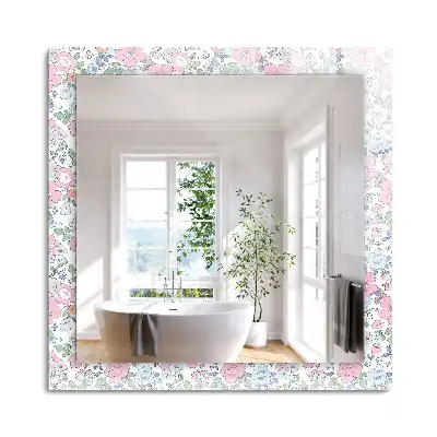 Miroir rectangulaire décoratif imprimé motif textile floral