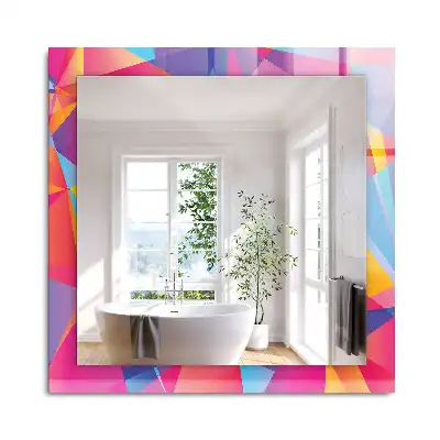Miroir rectangulaire imprimé motifs géométriques colorés
