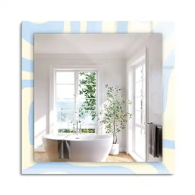Miroir rectangulaire décoratif imprimé motifs ondulés abstraits