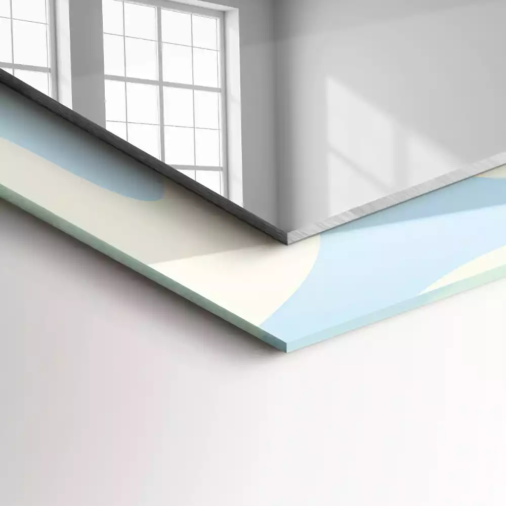 Miroir rectangulaire décoratif imprimé motifs ondulés abstraits