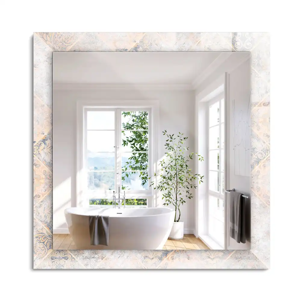 Miroir rectangulaire décoratif carreaux à motifs