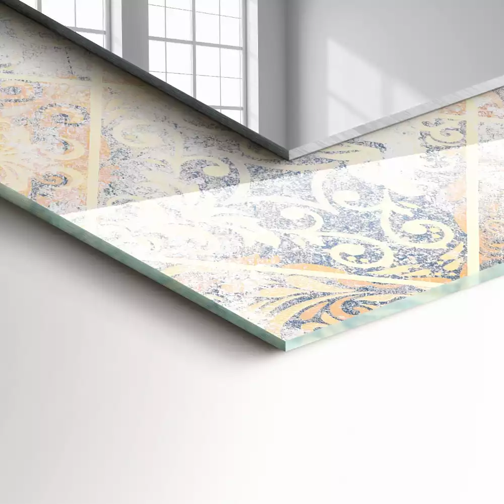 Miroir rectangulaire décoratif carreaux à motifs