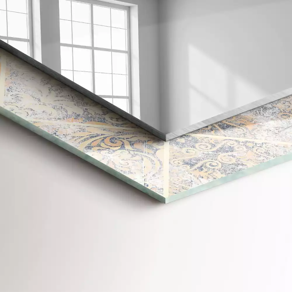 Miroir rectangulaire décoratif carreaux à motifs