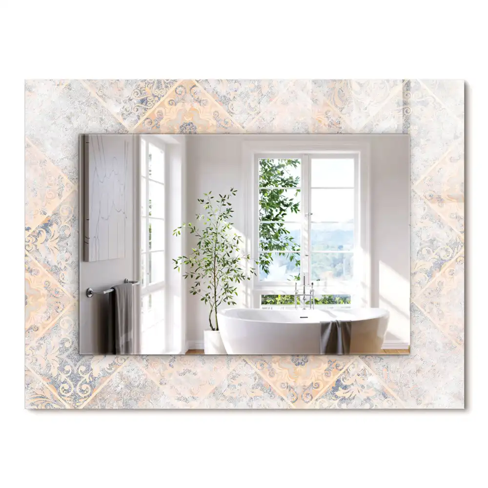 Miroir rectangulaire décoratif carreaux à motifs