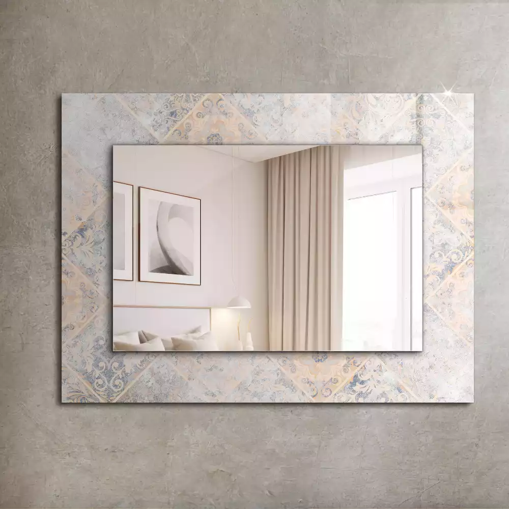 Miroir rectangulaire décoratif carreaux à motifs