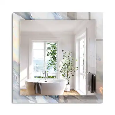 Miroir rectangulaire imprimé motifs abstraits colorés