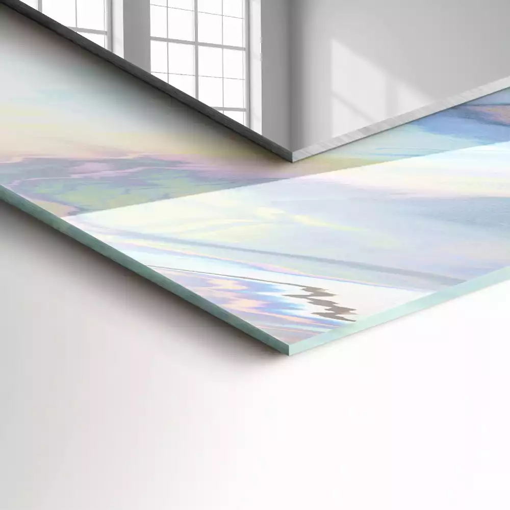 Miroir rectangulaire imprimé motifs abstraits colorés