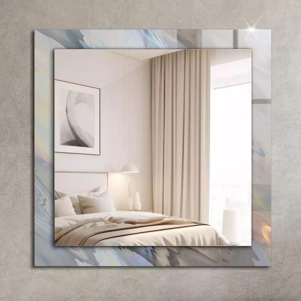 Miroir rectangulaire imprimé motifs abstraits colorés