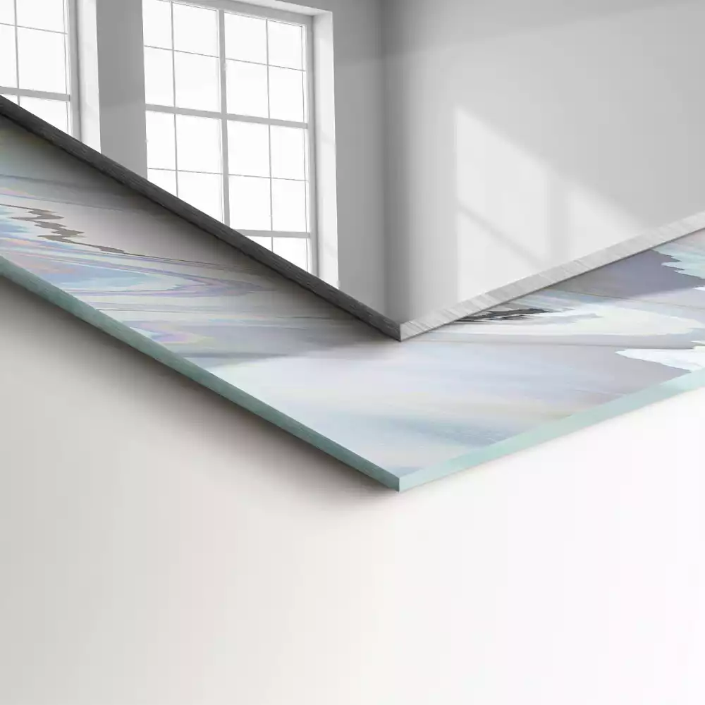 Miroir rectangulaire imprimé motifs abstraits colorés
