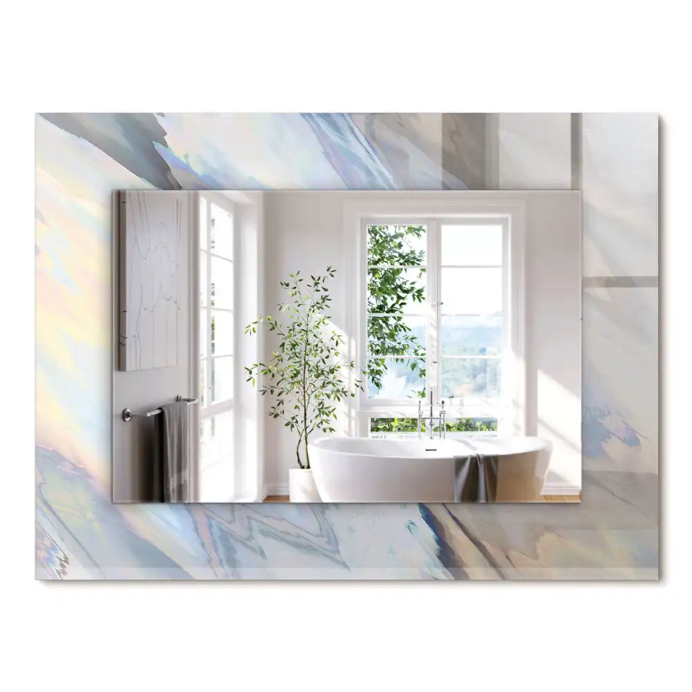 Miroir rectangulaire imprimé motifs abstraits colorés