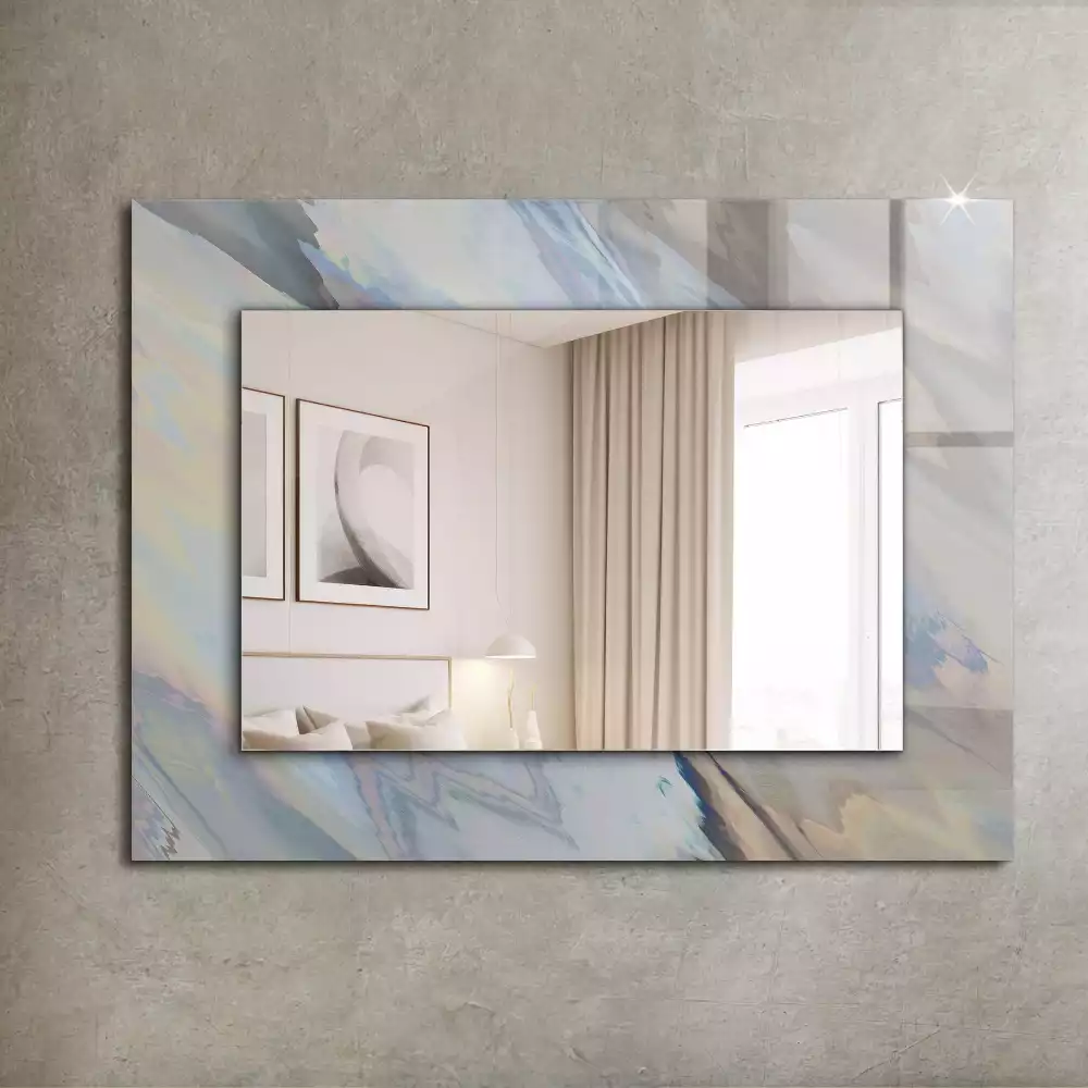 Miroir rectangulaire imprimé motifs abstraits colorés