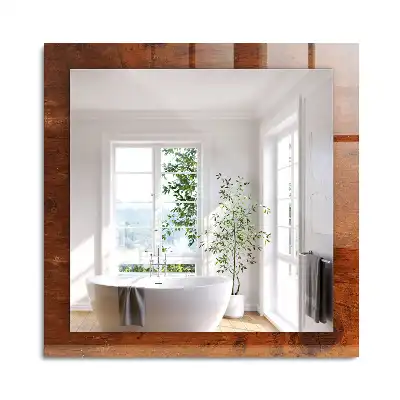 Miroir rectangulaire décoratif imprimé ancienne table en bois