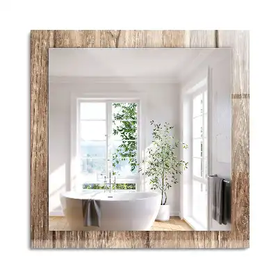 Miroir rectangulaire imprimé planches de parquet en bois