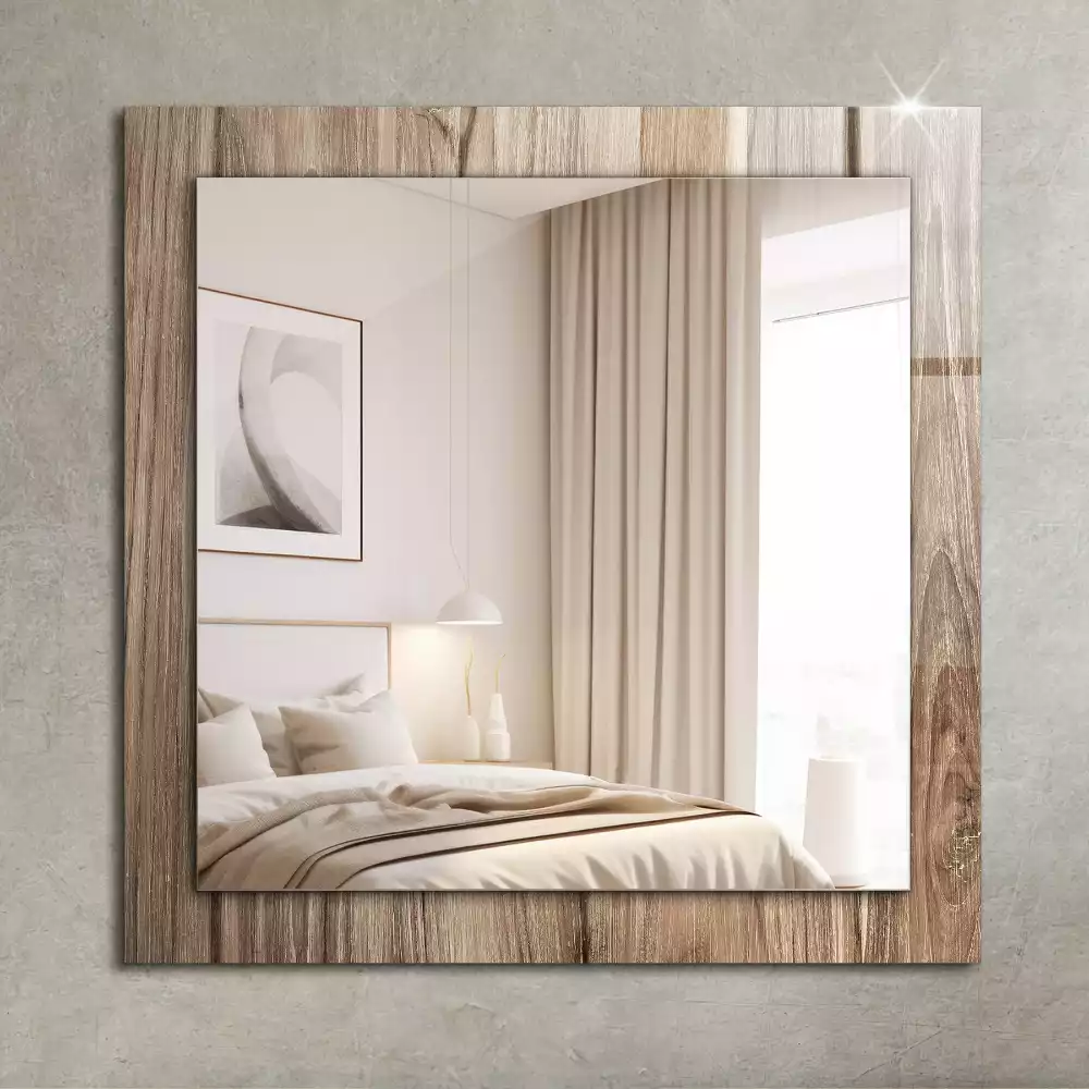 Miroir rectangulaire imprimé planches de parquet en bois