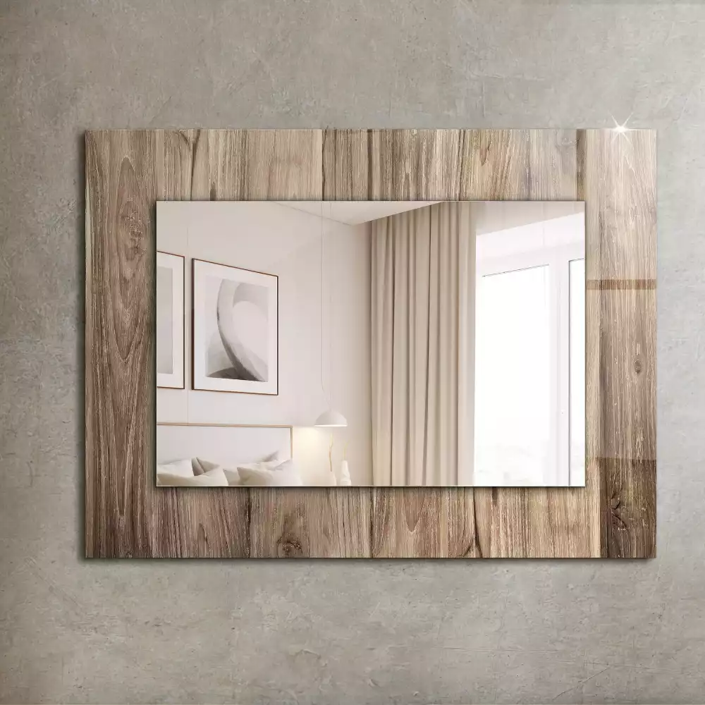 Miroir rectangulaire imprimé planches de parquet en bois