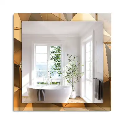 Miroir rectangulaire décoratif motifs géométriques dorés