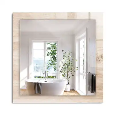 Miroir rectangulaire décoratif imprimé bois avec nœuds