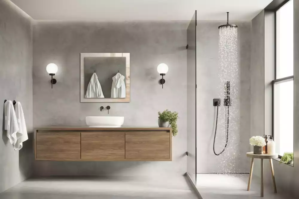 Miroir rectangulaire décoratif imprimé bois avec nœuds