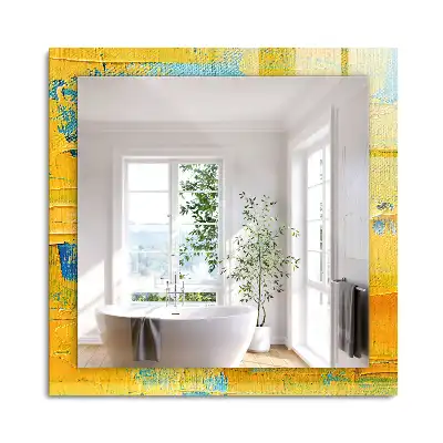 Miroir rectangulaire à cadre imprimé peinture à l'huile abstraite
