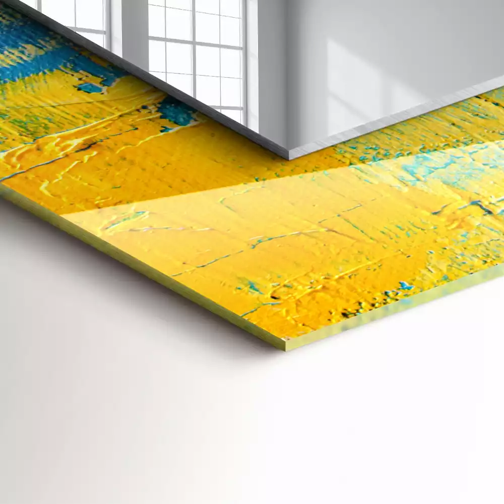 Miroir rectangulaire à cadre imprimé peinture à l'huile abstraite