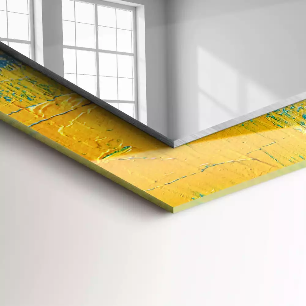 Miroir rectangulaire à cadre imprimé peinture à l'huile abstraite