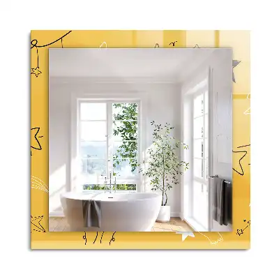 Miroir rectangulaire décoratif dessins d'étoiles variées