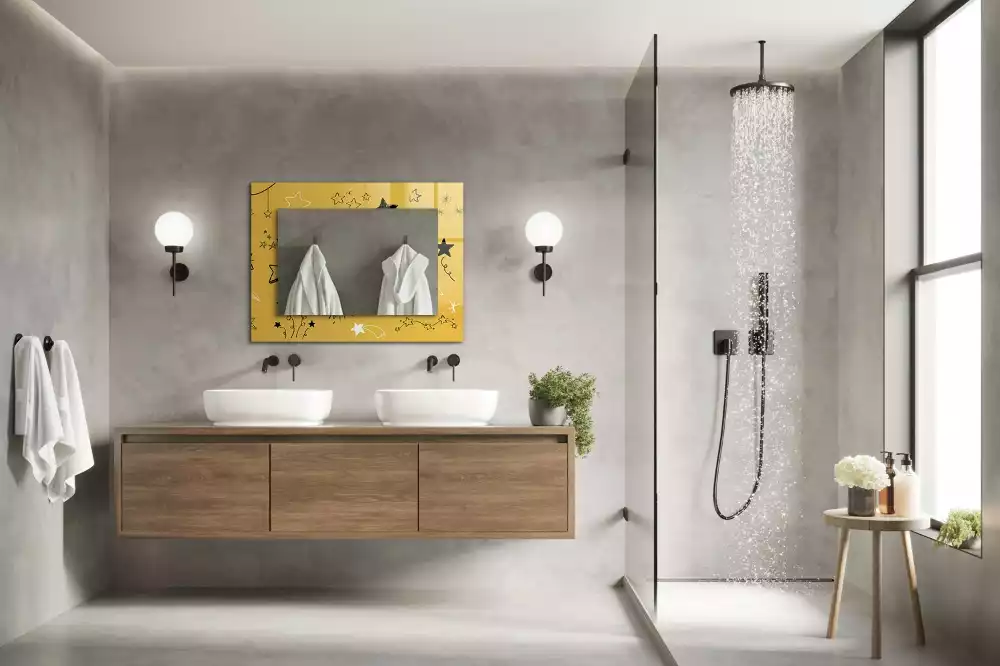 Miroir rectangulaire décoratif dessins d'étoiles variées