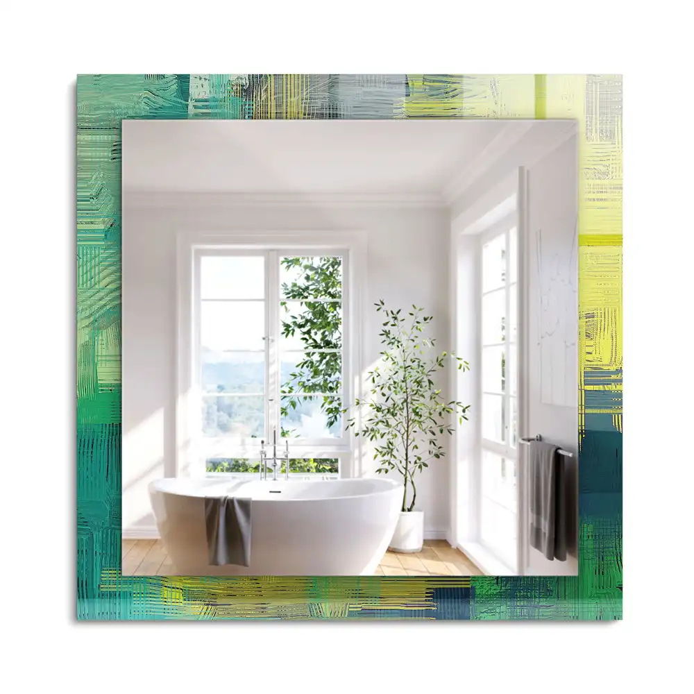 Miroir rectangulaire imprimé harmonie abstraite des couleurs