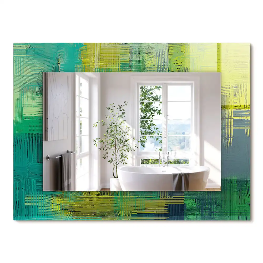 Miroir rectangulaire imprimé harmonie abstraite des couleurs