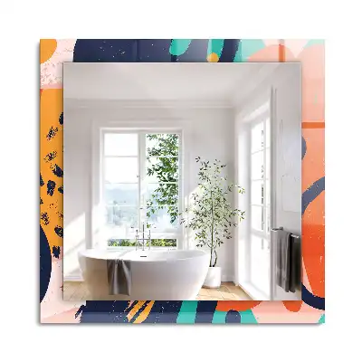 Miroir rectangulaire décoratif imprimé graphisme abstrait coloré