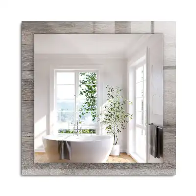 Miroir rectangulaire à cadre imprimé structure de planche en bois