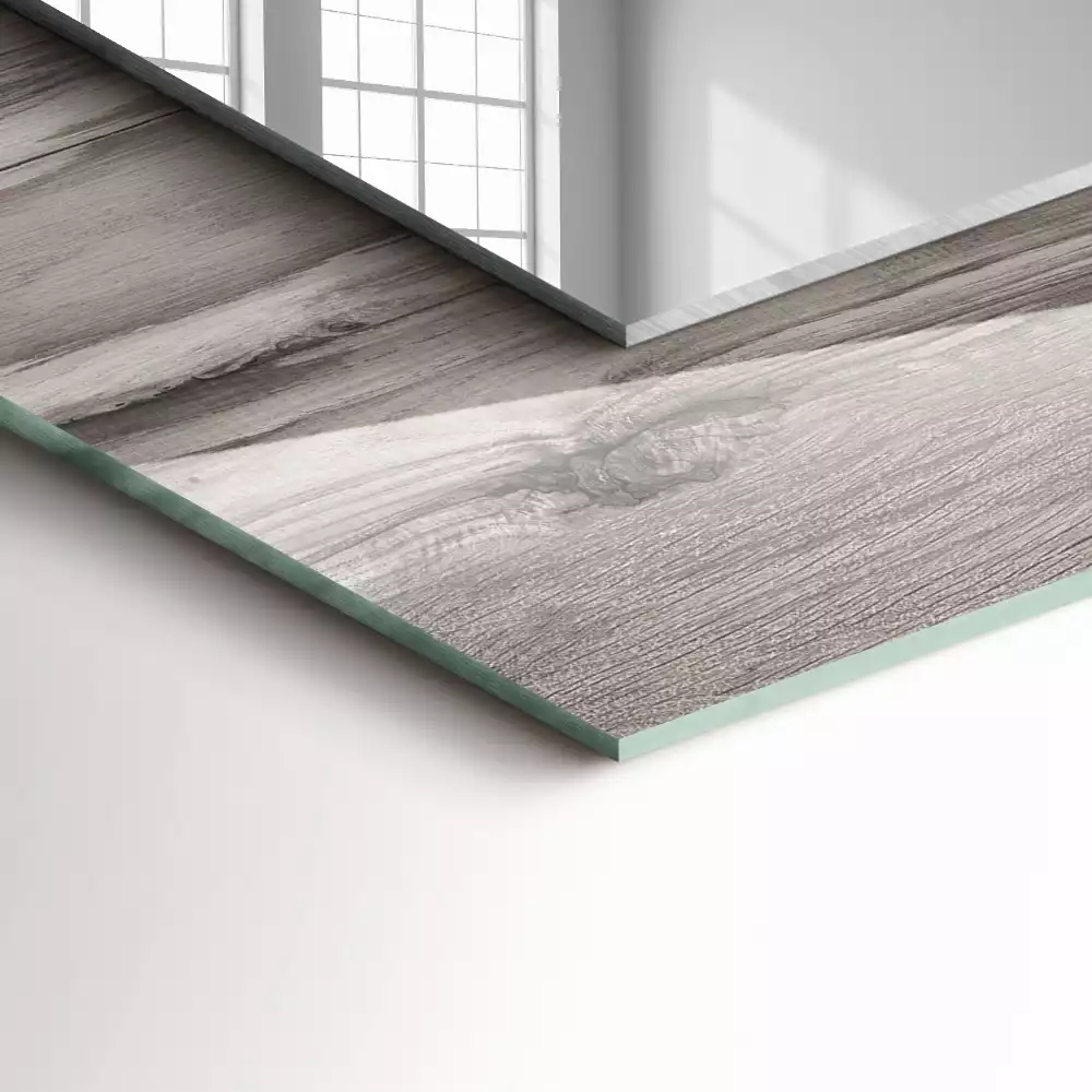 Miroir rectangulaire à cadre imprimé structure de planche en bois