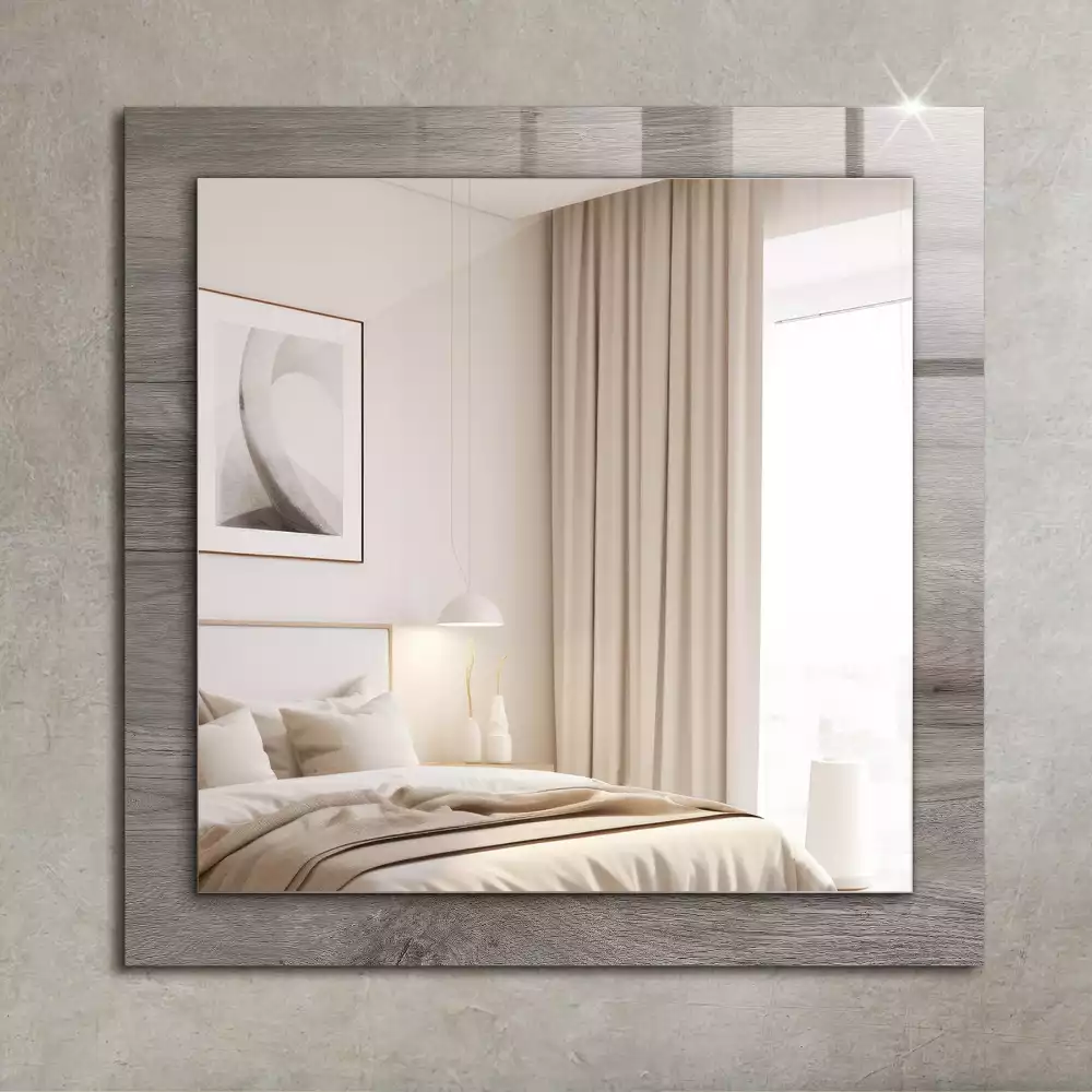 Miroir rectangulaire à cadre imprimé structure de planche en bois