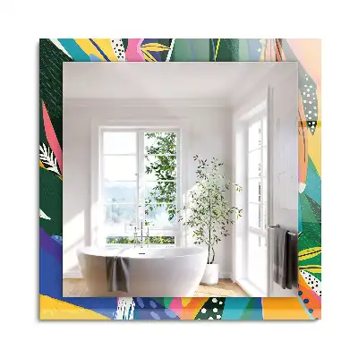 Miroir rectangulaire décoratif motif abstrait coloré