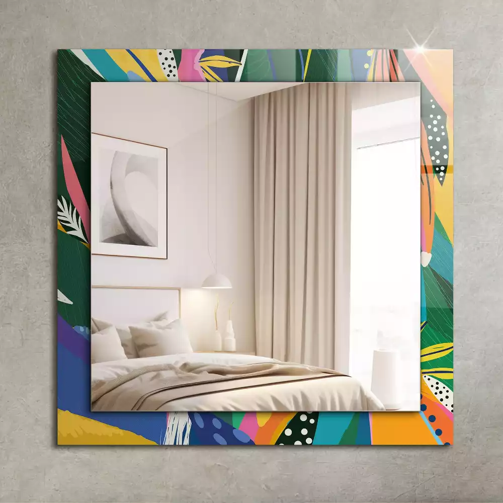 Miroir rectangulaire décoratif motif abstrait coloré