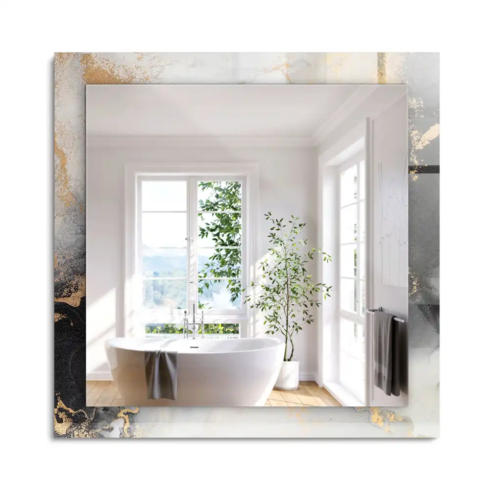 Miroir rectangulaire imprimé art abstrait moderne